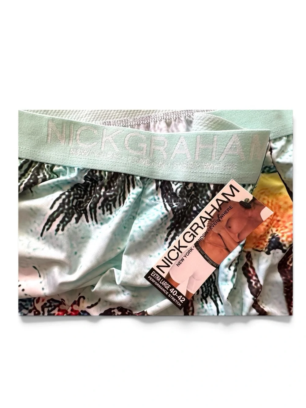 Nick Graham Men’s Boxer Briefs XL Retro Beach Print Stretch Underwear NWT